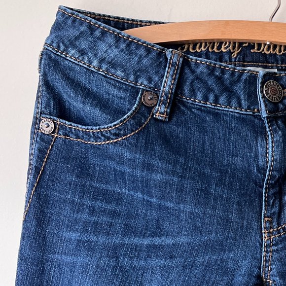 Gently Worn Harley-Davidson Jeans Low Rise Boot Cut Embroidered Y2K Medium Wash - Picture 4 of 15